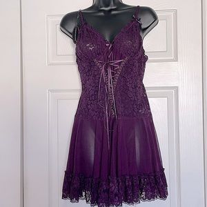 Sheer & Lace Babydoll with Matching Panty
